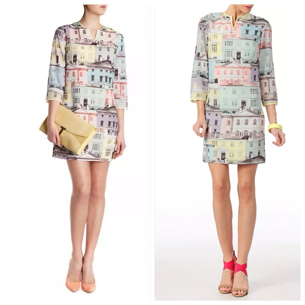 Ted Baker Pastel Multi-Print Long Sleeve Shift Dress - Picture 2 of 16